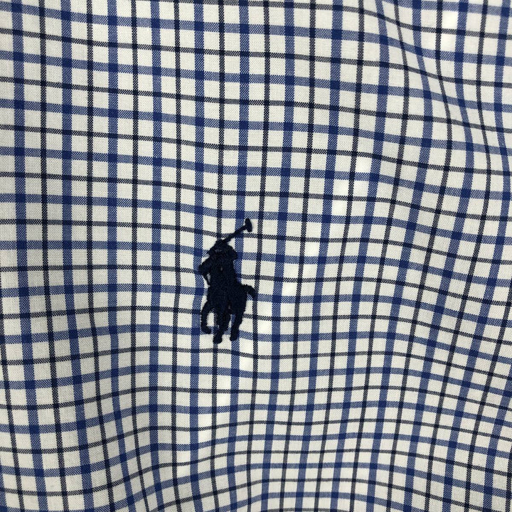 Ralph Lauren CUSTOM FIT short sleeve button down check shirt men's M size cotton Blue type light blue Vintage Second Hand