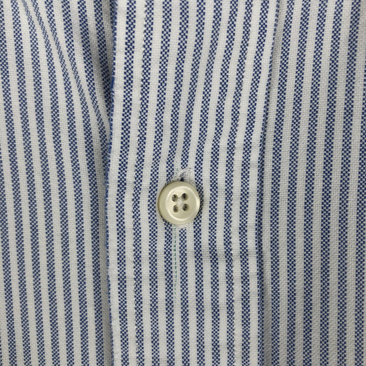Ralph Lauren Classic Fit short sleeve button down striped shirt, men's XL size cotton Blue type light blue Vintage Second Hand