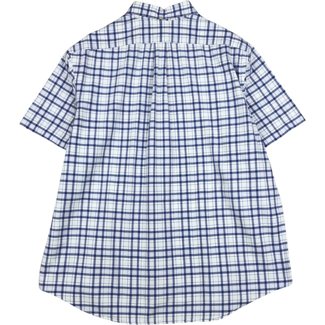 Ralph Lauren short sleeve button down check shirt for men, equivalent to XXL cotton white type Vintage Second Hand