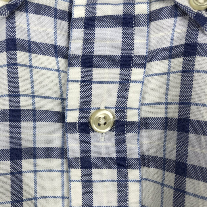 Ralph Lauren short sleeve button down check shirt for men, equivalent to XXL cotton white type Vintage Second Hand