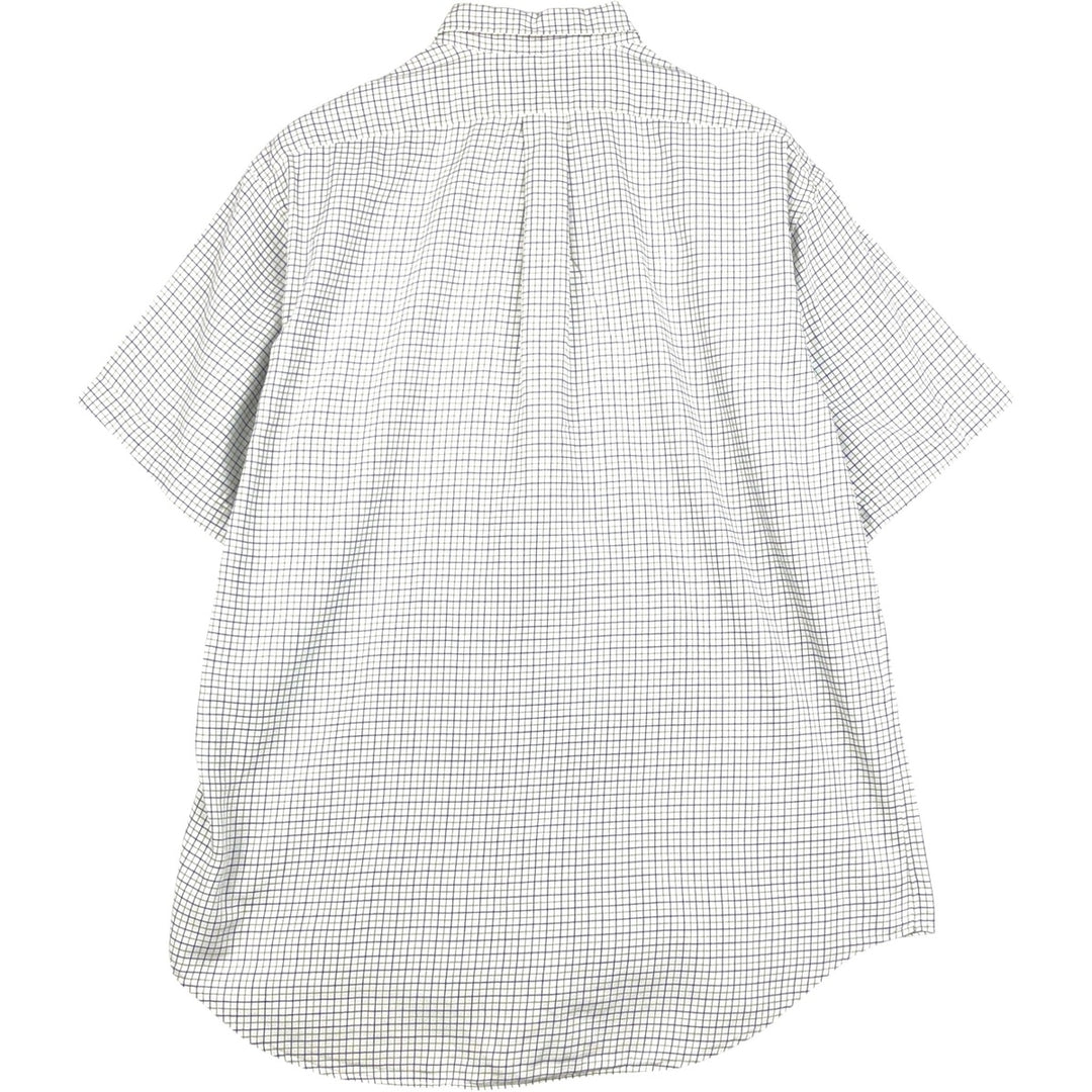 Ralph Lauren BLAKE short sleeve button down check shirt, men's size M cotton white type Vintage Second Hand