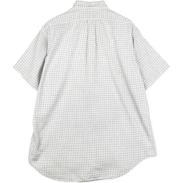 Ralph Lauren BLAKE short sleeve button down check shirt, men's size M cotton white type Vintage Second Hand