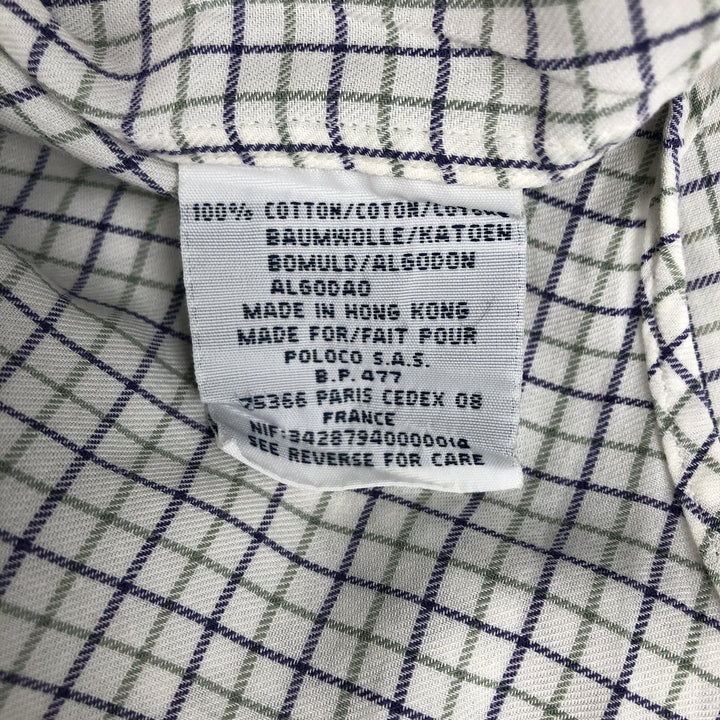 Ralph Lauren BLAKE short sleeve button down check shirt, men's size M cotton white type Vintage Second Hand