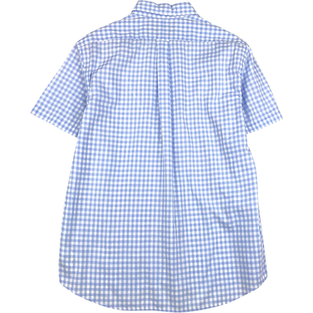 Ralph Lauren Classic Fit short sleeve button down check shirt, men's size M cotton Blue type light blue Vintage Second Hand