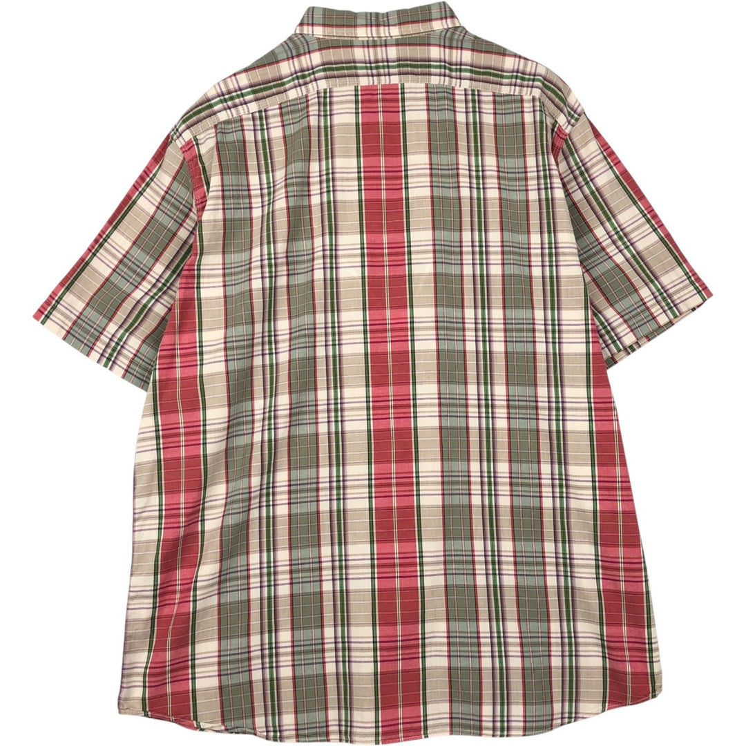 Ralph Lauren POLO by Ralph Lauren short sleeve cotton check shirt, men's XXL size cotton Beige type Vintage Second Hand