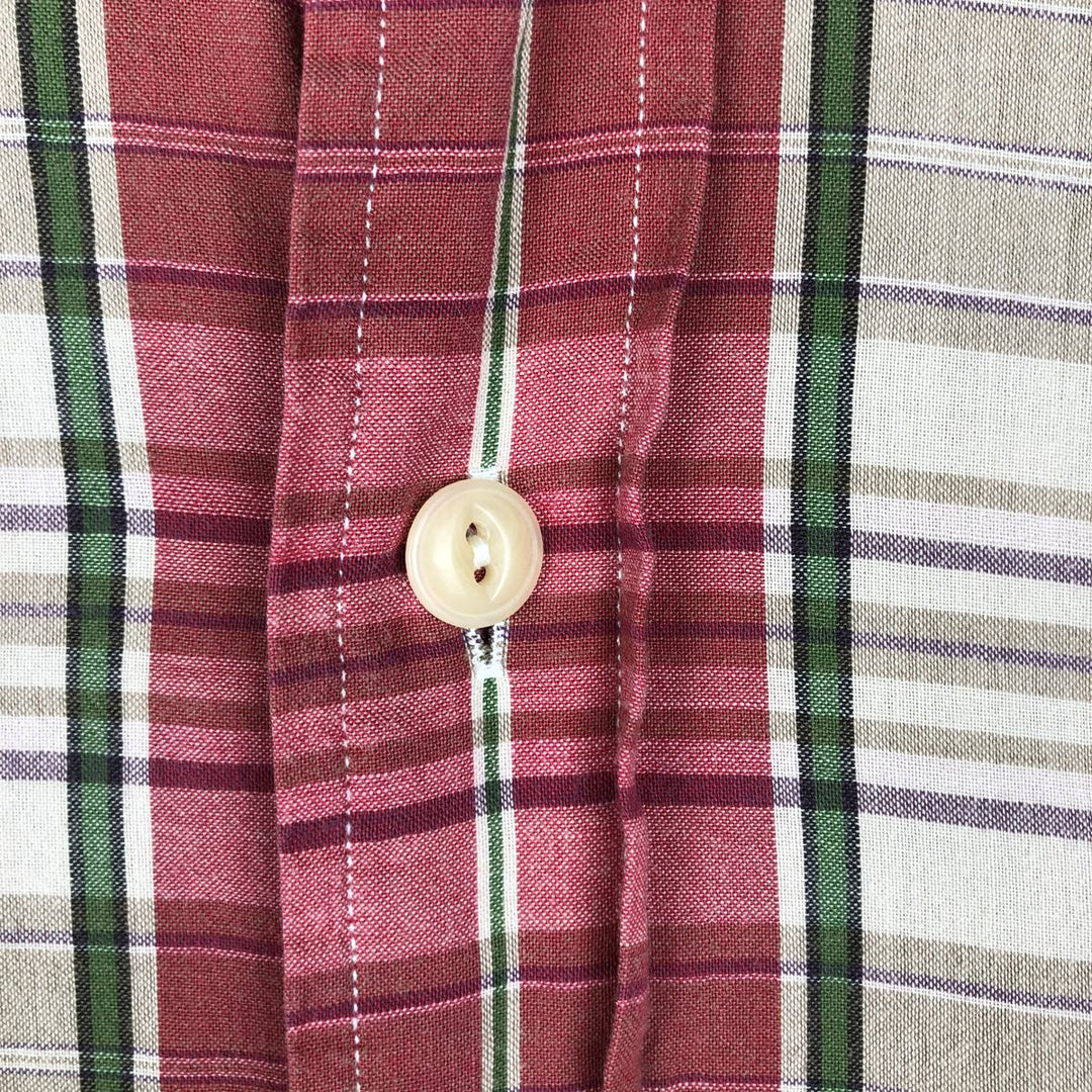 Ralph Lauren POLO by Ralph Lauren short sleeve cotton check shirt, men's XXL size cotton Beige type Vintage Second Hand