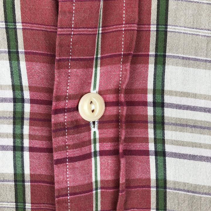 Ralph Lauren POLO by Ralph Lauren short sleeve cotton check shirt, men's XXL size cotton Beige type Vintage Second Hand