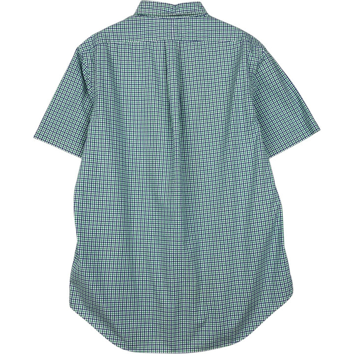 Ralph Lauren short sleeve button down check shirt, men's size L cotton blue type Vintage Second Hand