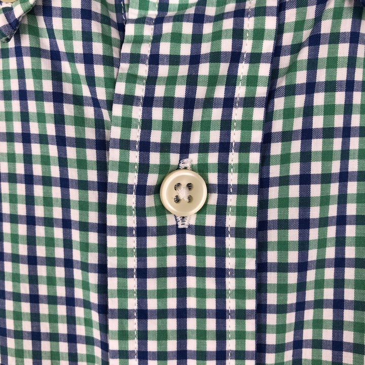 Ralph Lauren short sleeve button down check shirt, men's size L cotton blue type Vintage Second Hand
