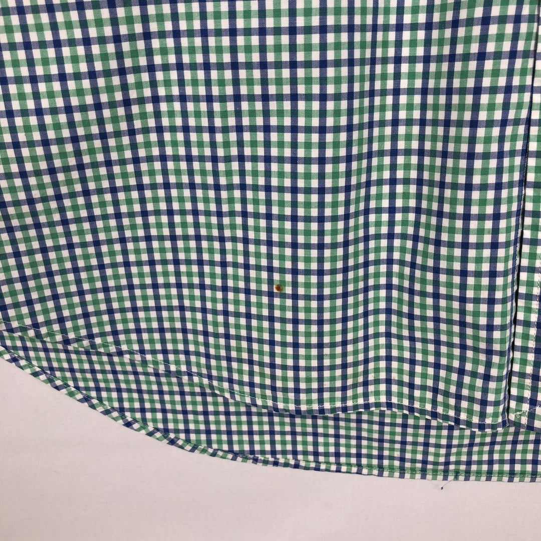 Ralph Lauren short sleeve button down check shirt, men's size L cotton blue type Vintage Second Hand