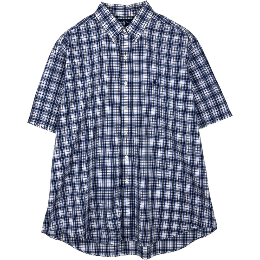 Ralph Lauren BLAKE short sleeve button down check shirt men's XL size cotton blue type Vintage Second Hand