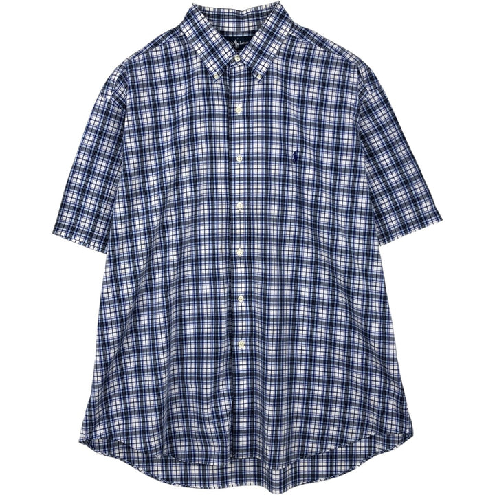 Ralph Lauren BLAKE short sleeve button down check shirt men's XL size cotton blue type Vintage Second Hand