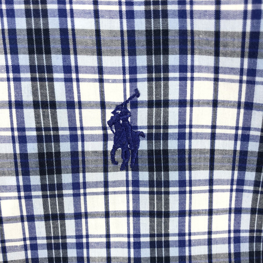 Ralph Lauren BLAKE short sleeve button down check shirt men's XL size cotton blue type Vintage Second Hand