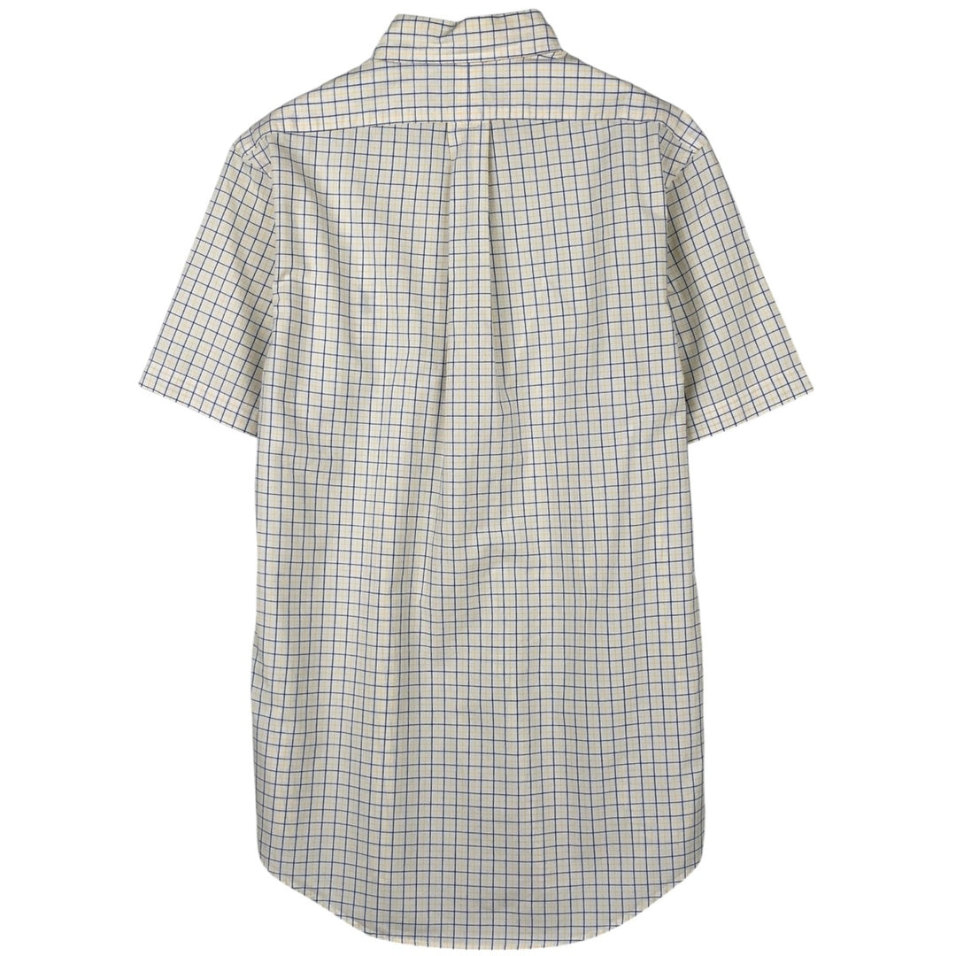 Ralph Lauren CUSTOM FIT Short-Sleeve Button-Down Check Shirt, Men's Size S (approx.) cotton yellow type Vintage Second Hand