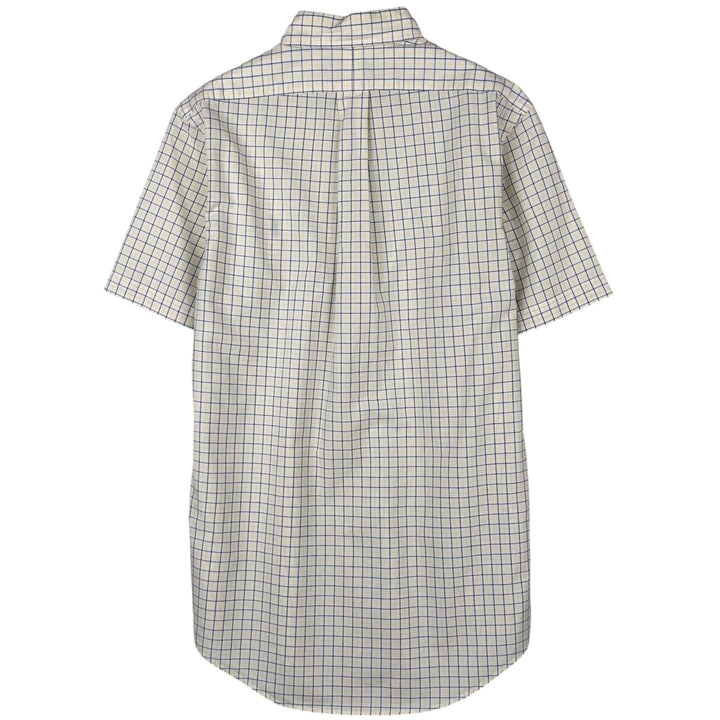 Ralph Lauren CUSTOM FIT Short-Sleeve Button-Down Check Shirt, Men's Size S (approx.) cotton yellow type Vintage Second Hand