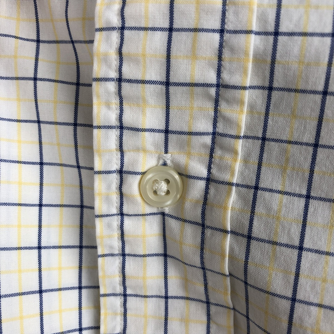 Ralph Lauren CUSTOM FIT Short-Sleeve Button-Down Check Shirt, Men's Size S (approx.) cotton yellow type Vintage Second Hand