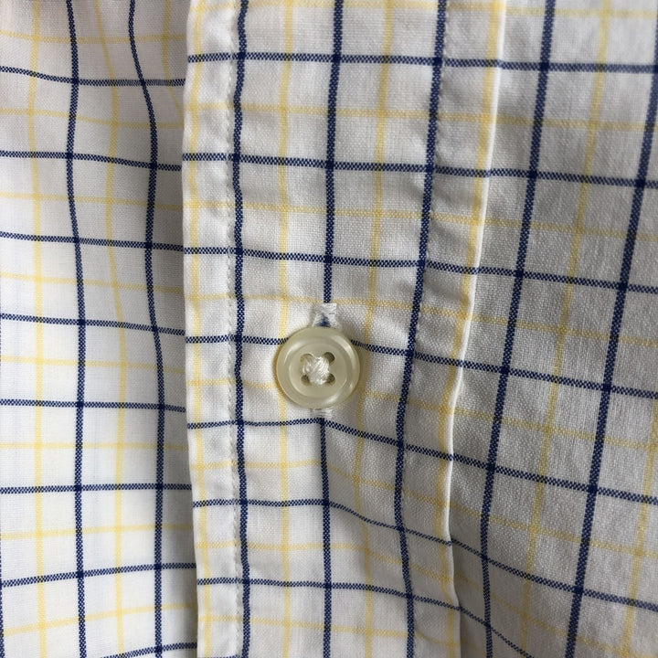 Ralph Lauren CUSTOM FIT Short-Sleeve Button-Down Check Shirt, Men's Size S (approx.) cotton yellow type Vintage Second Hand