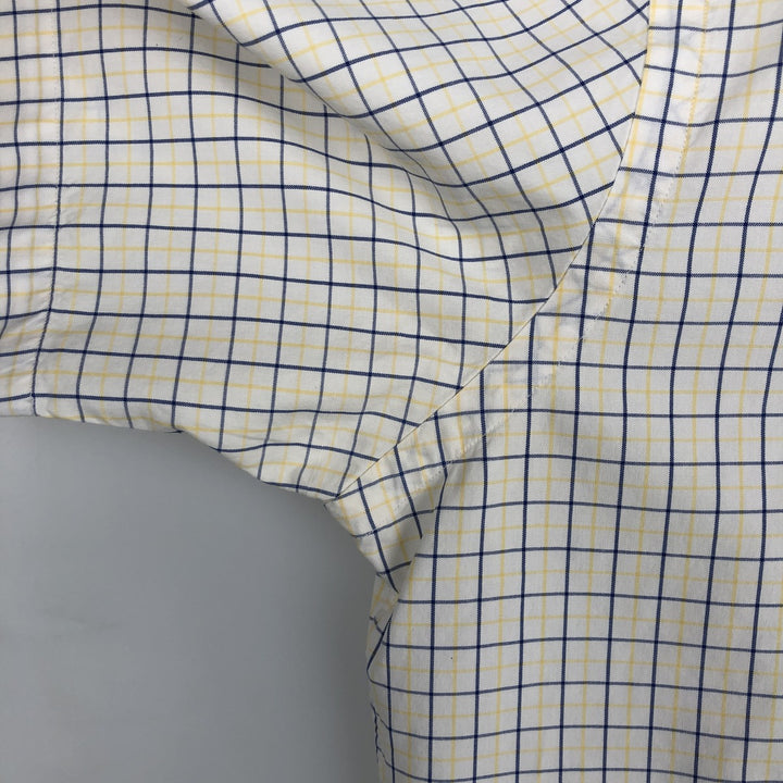 Ralph Lauren CUSTOM FIT Short-Sleeve Button-Down Check Shirt, Men's Size S (approx.) cotton yellow type Vintage Second Hand