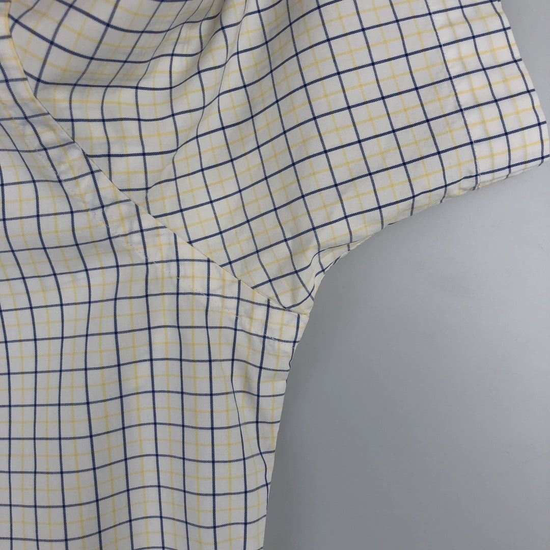 Ralph Lauren CUSTOM FIT Short-Sleeve Button-Down Check Shirt, Men's Size S (approx.) cotton yellow type Vintage Second Hand