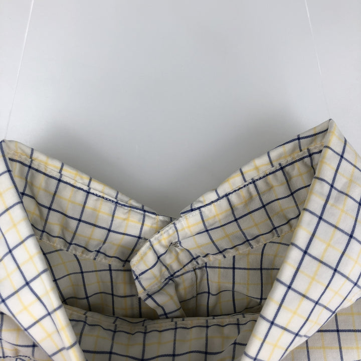 Ralph Lauren CUSTOM FIT Short-Sleeve Button-Down Check Shirt, Men's Size S (approx.) cotton yellow type Vintage Second Hand