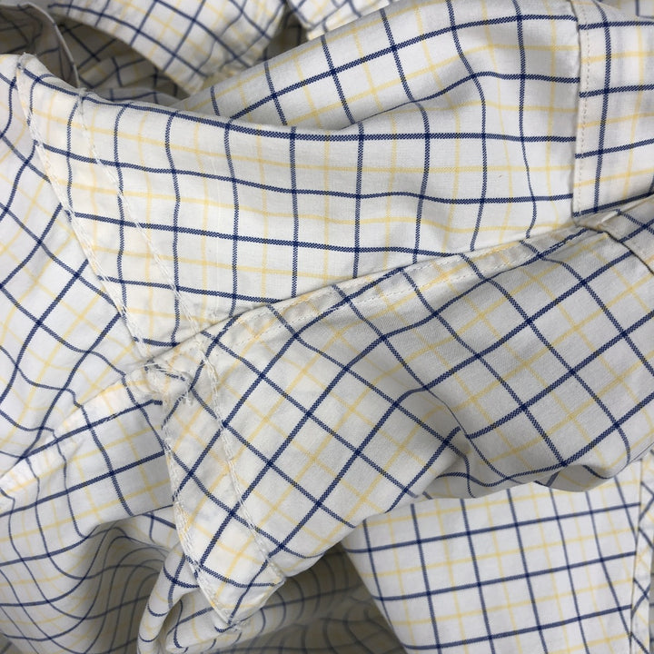 Ralph Lauren CUSTOM FIT Short-Sleeve Button-Down Check Shirt, Men's Size S (approx.) cotton yellow type Vintage Second Hand