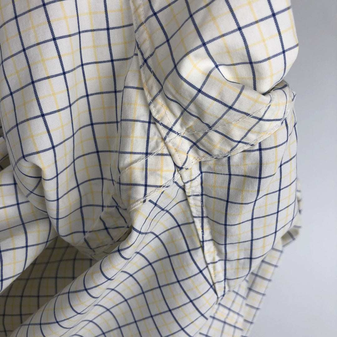 Ralph Lauren CUSTOM FIT Short-Sleeve Button-Down Check Shirt, Men's Size S (approx.) cotton yellow type Vintage Second Hand