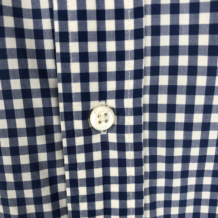 POLO by Ralph Lauren CUSTOM FIT Gingham Check Short Sleeve Button Down Check Shirt Men's M Size cotton blue type Vintage Second Hand