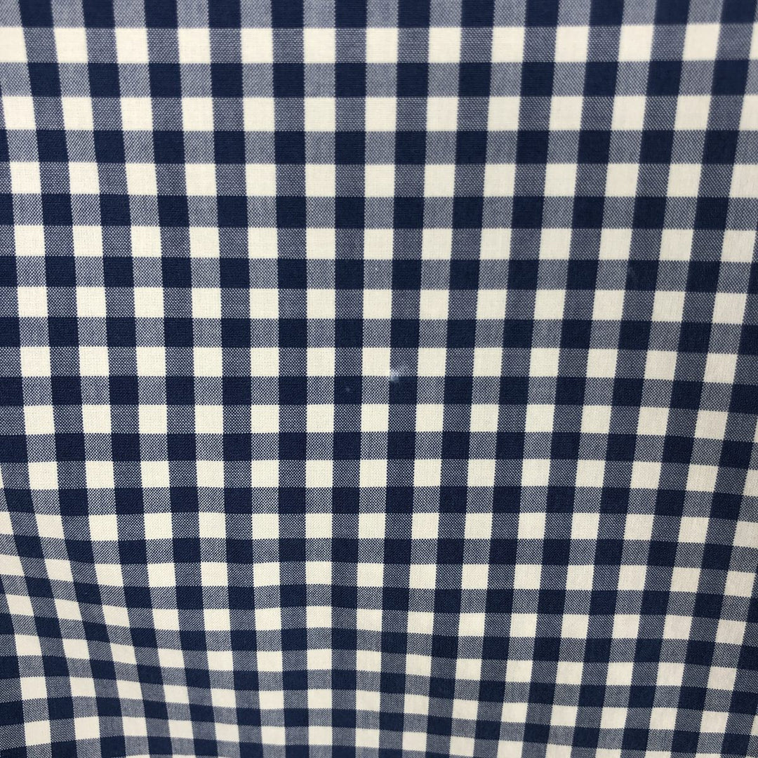 POLO by Ralph Lauren CUSTOM FIT Gingham Check Short Sleeve Button Down Check Shirt Men's M Size cotton blue type Vintage Second Hand