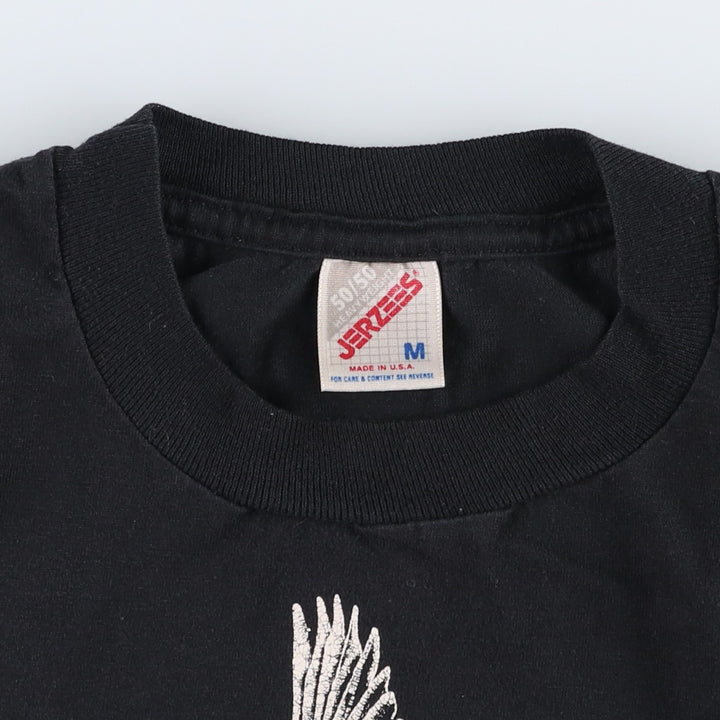 90'S Jerzees Eagle Pattern Animal T-Shirt, Made in USA, Men's Size M (approx.), Vintage cotton black type Vintage Second Hand