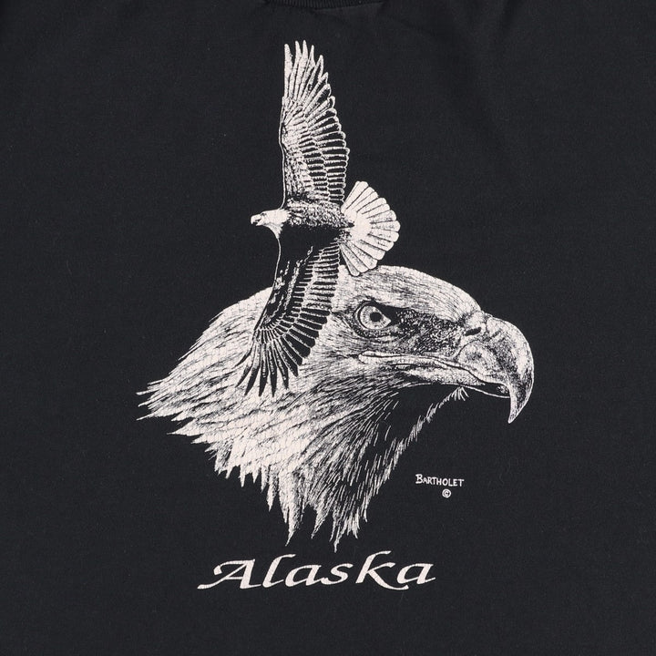 90'S Jerzees Eagle Pattern Animal T-Shirt, Made in USA, Men's Size M (approx.), Vintage cotton black type Vintage Second Hand