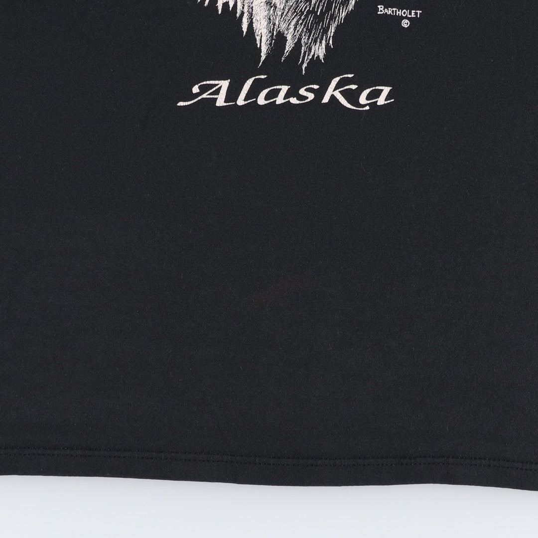 90'S Jerzees Eagle Pattern Animal T-Shirt, Made in USA, Men's Size M (approx.), Vintage cotton black type Vintage Second Hand