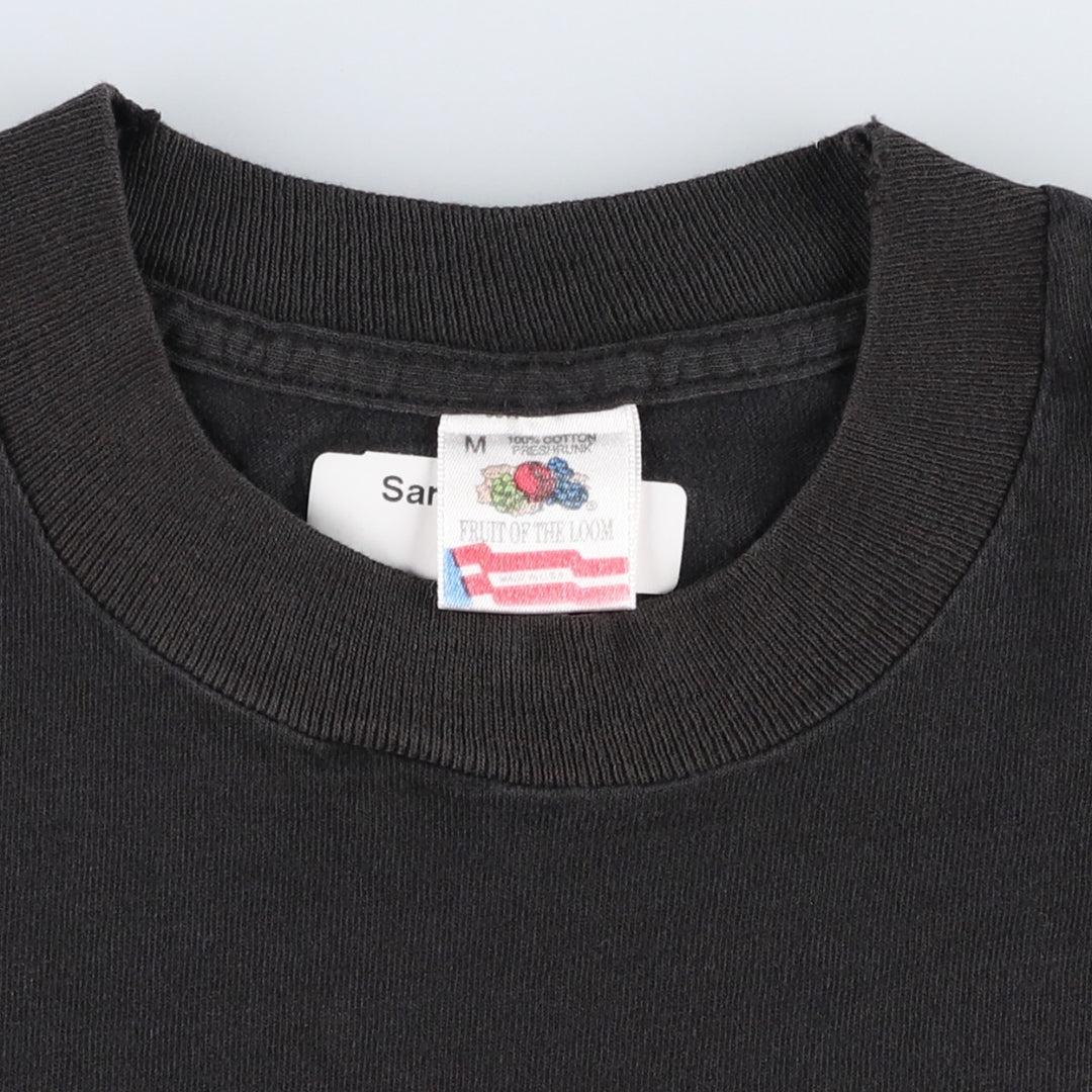 90'S Fruit of the Loom Animal Pattern Eagle T-Shirt, Made in USA, Men's Size M (approx.), Vintage cotton black type Vintage Second Hand