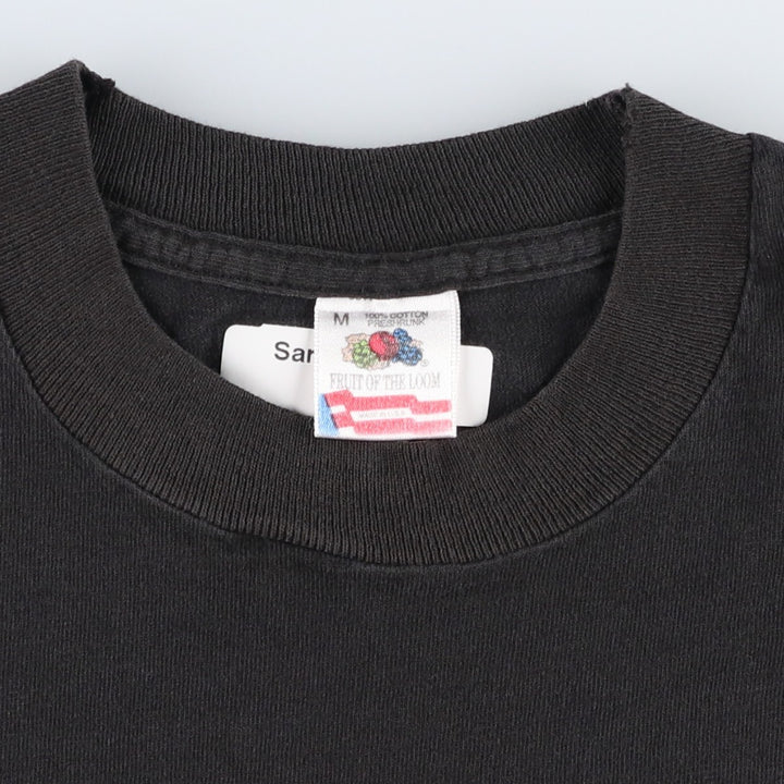 90'S Fruit of the Loom Animal Pattern Eagle T-Shirt, Made in USA, Men's Size M (approx.), Vintage cotton black type Vintage Second Hand