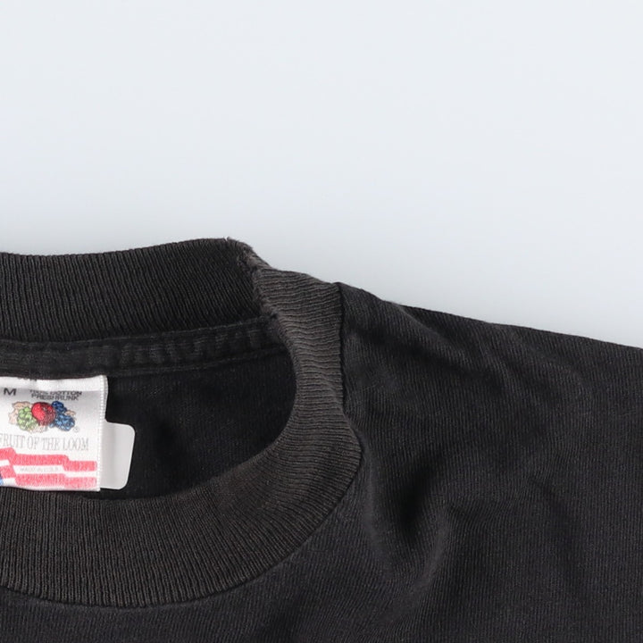 90'S Fruit of the Loom Animal Pattern Eagle T-Shirt, Made in USA, Men's Size M (approx.), Vintage cotton black type Vintage Second Hand