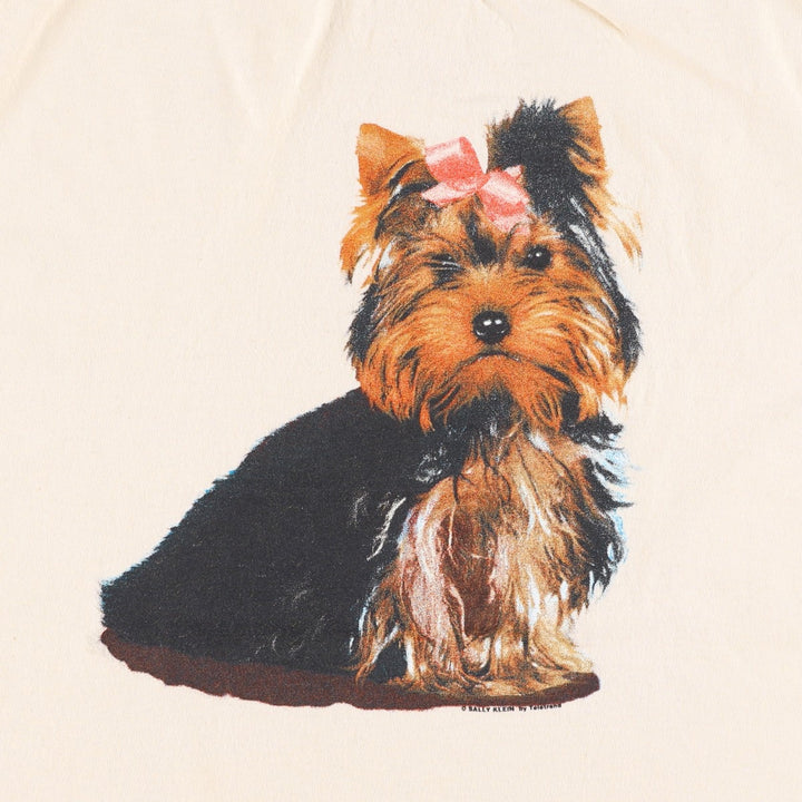 80s-90'S Jerzees Dog Print Animal T-Shirt, Made in USA, Men's Size L (approx.), Vintage cotton unbleached Vintage Second Hand