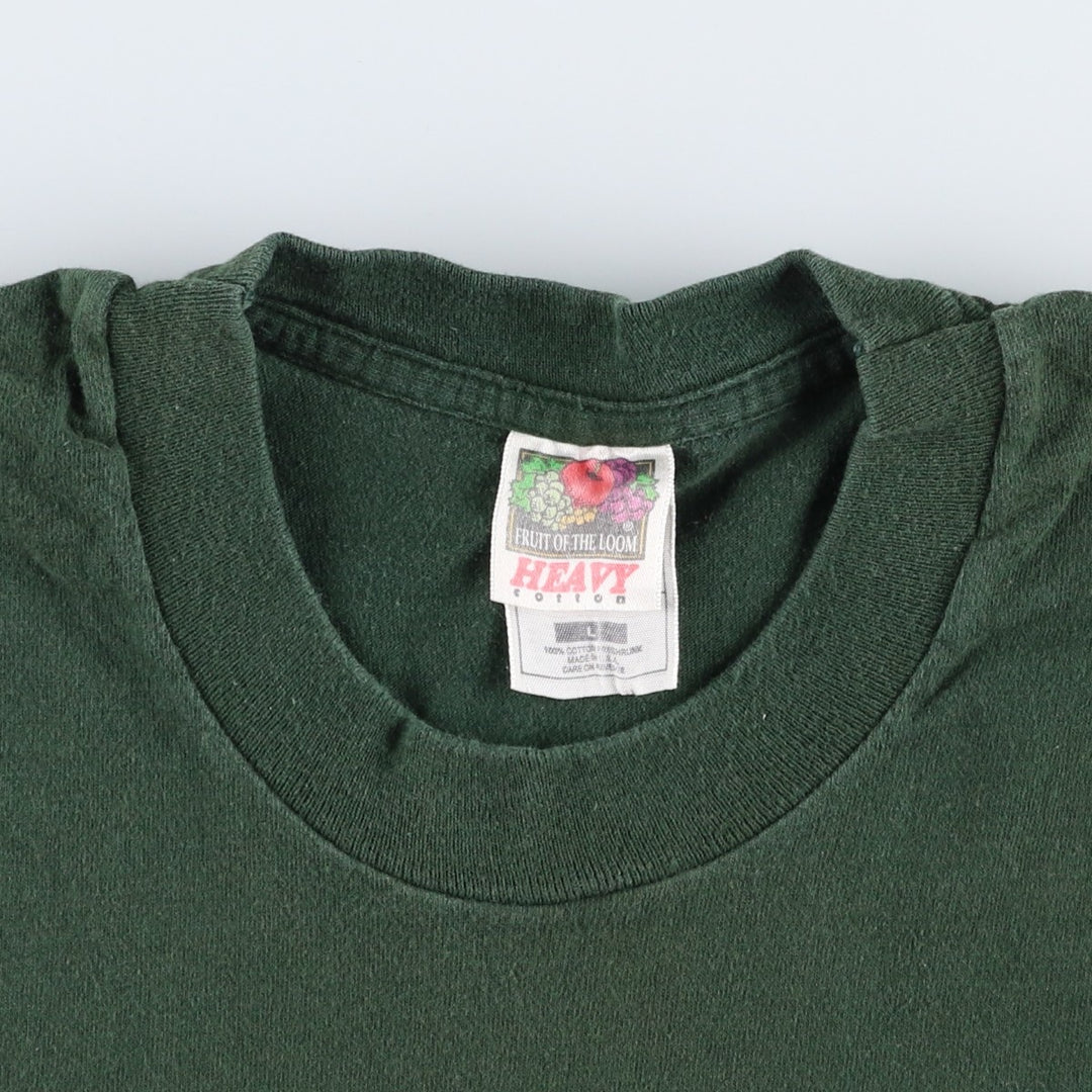 90'S Fruit of the Loom Heavy Cotton Frog Pattern Animal T-Shirt, Made in USA, Men's Size L (approx.), Vintage cotton green type Vintage Second Hand