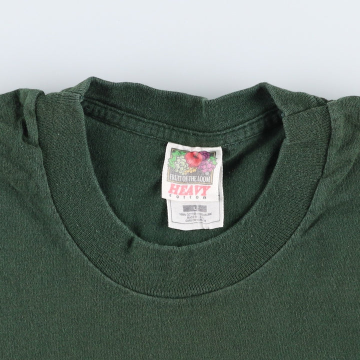 90'S Fruit of the Loom Heavy Cotton Frog Pattern Animal T-Shirt, Made in USA, Men's Size L (approx.), Vintage cotton green type Vintage Second Hand