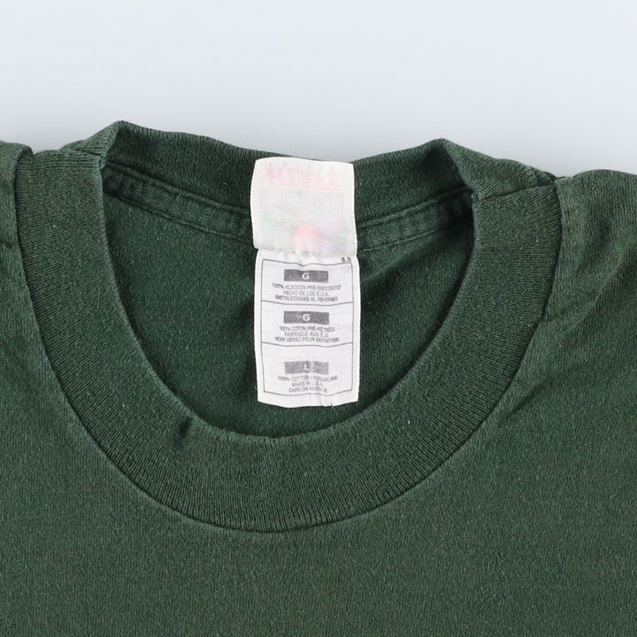 90'S Fruit of the Loom Heavy Cotton Frog Pattern Animal T-Shirt, Made in USA, Men's Size L (approx.), Vintage cotton green type Vintage Second Hand