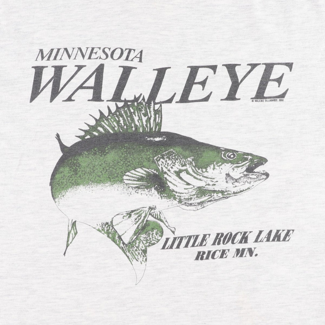 90'S Alore Fish Print Animal T-Shirt, Made in USA, Men's XL (approx.), Vintage cotton gray type Vintage Second Hand