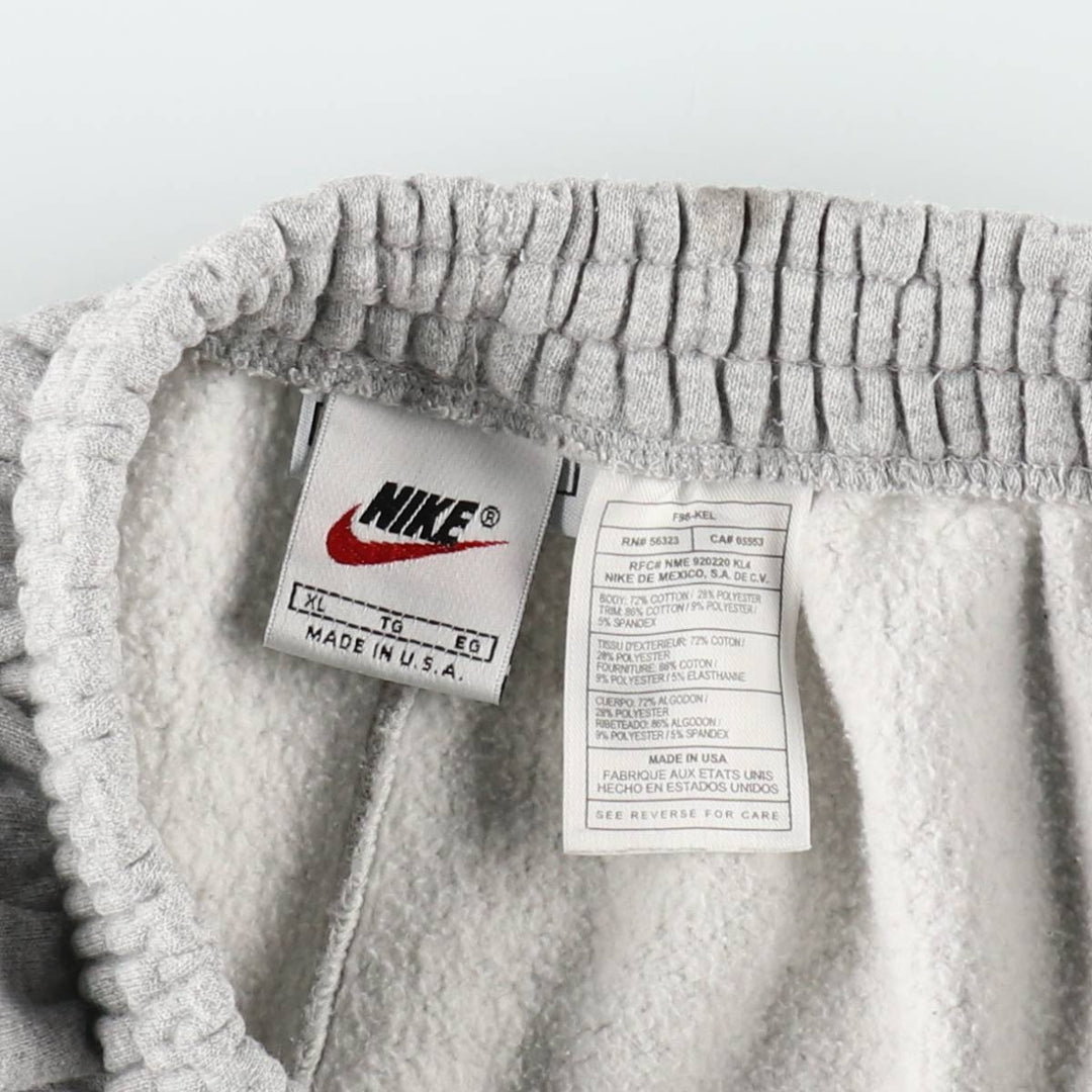 90'S Nike College Sweatpants, Made in USA, Men's XL equivalent, Vintage cotton gray type Vintage Second Hand