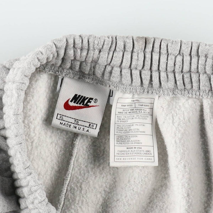 90'S Nike College Sweatpants, Made in USA, Men's XL equivalent, Vintage cotton gray type Vintage Second Hand
