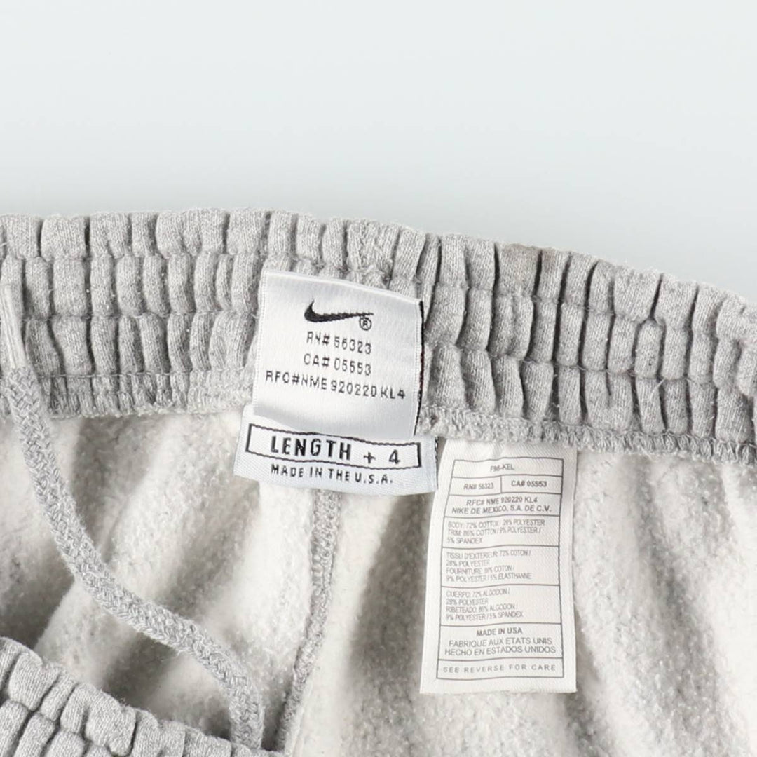 90'S Nike College Sweatpants, Made in USA, Men's XL equivalent, Vintage cotton gray type Vintage Second Hand