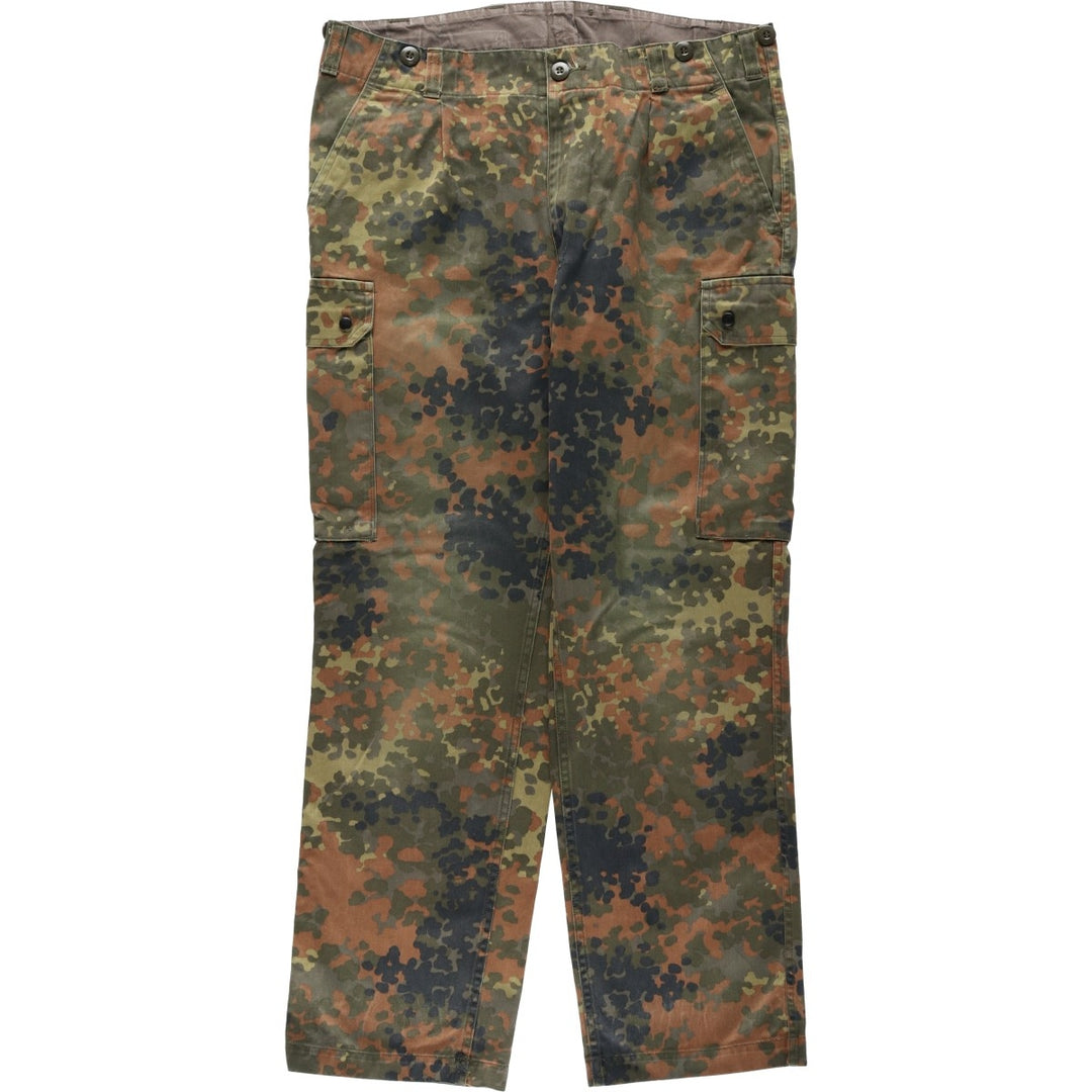 2000'S German Army Camouflage Pattern Flecktarn Camo Military Cargo Pants Gr.9 Men's W36 equivalent cotton Khaki type Vintage Second Hand