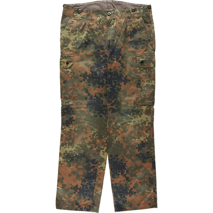 2000'S German Army Camouflage Pattern Flecktarn Camo Military Cargo Pants Gr.9 Men's W36 equivalent cotton Khaki type Vintage Second Hand