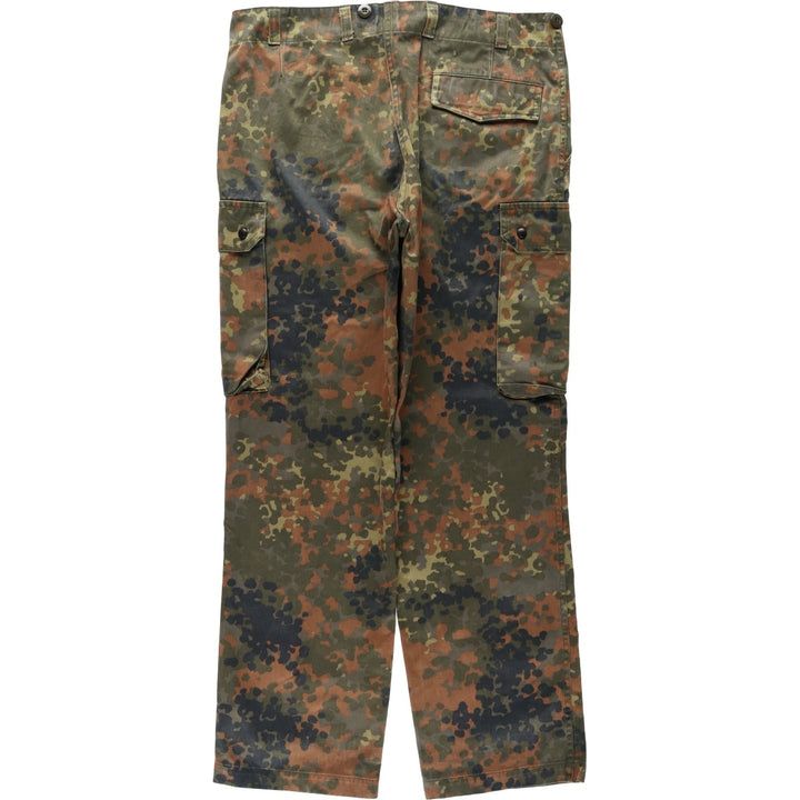 2000'S German Army Camouflage Pattern Flecktarn Camo Military Cargo Pants Gr.9 Men's W36 equivalent cotton Khaki type Vintage Second Hand