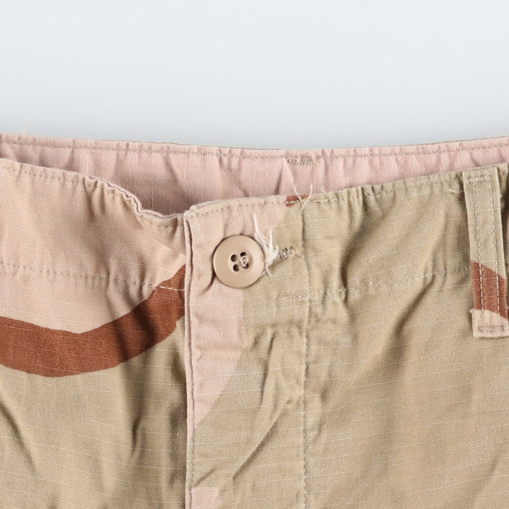 2000'S US Military Issue 3C Desert Camo Ripstop Military Cargo Pants Combat Pants Made in USA MEDIUM-REGULAR Nylon Beige type Vintage Second Hand