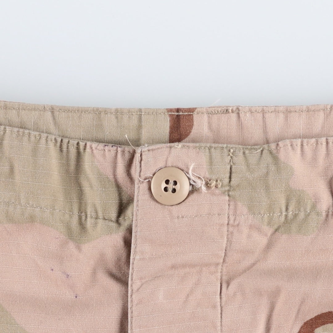 2000'S US Military Issue 3C Desert Camo Ripstop Military Cargo Pants Combat Pants Made in USA MEDIUM-REGULAR Nylon Beige type Vintage Second Hand
