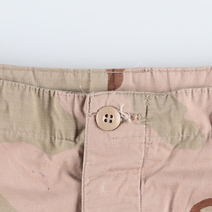 2000'S US Military Issue 3C Desert Camo Ripstop Military Cargo Pants Combat Pants Made in USA MEDIUM-REGULAR Nylon Beige type Vintage Second Hand