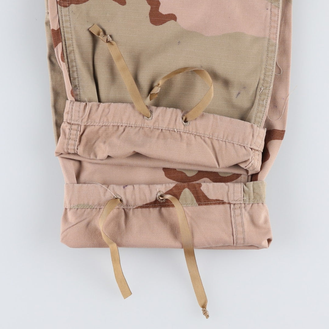 2000'S US Military Issue 3C Desert Camo Ripstop Military Cargo Pants Combat Pants Made in USA MEDIUM-REGULAR Nylon Beige type Vintage Second Hand