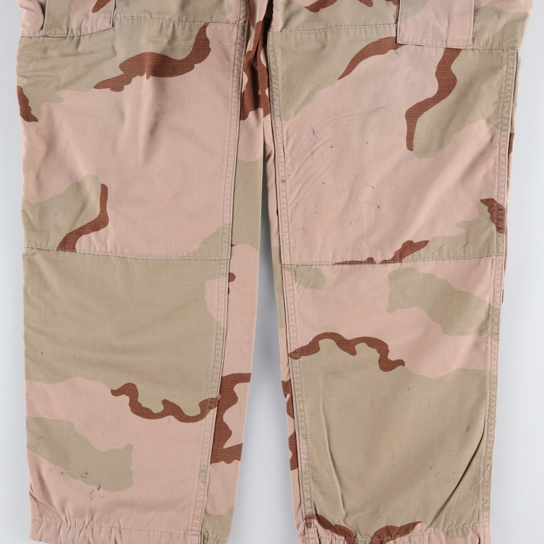 2000'S US Military Issue 3C Desert Camo Ripstop Military Cargo Pants Combat Pants Made in USA MEDIUM-REGULAR Nylon Beige type Vintage Second Hand